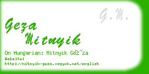 geza mitnyik business card